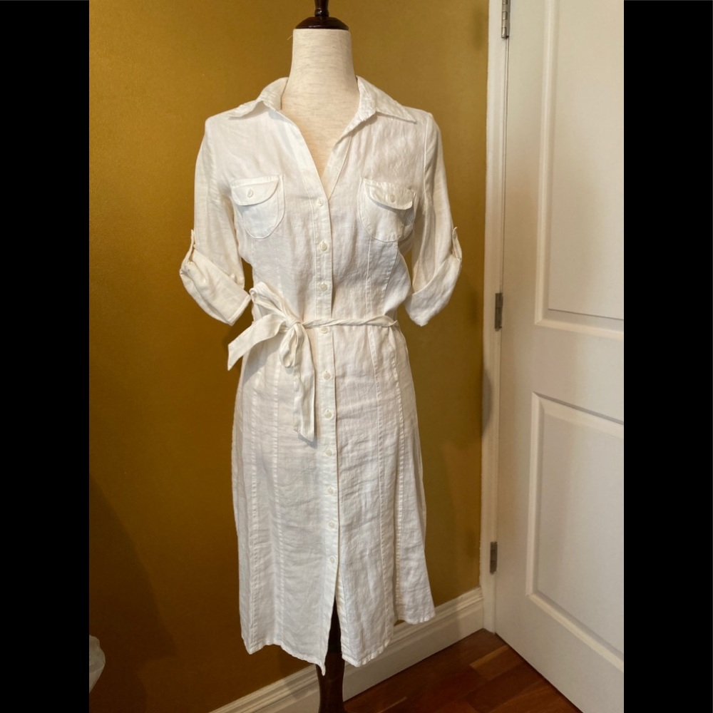 LIKE NEW - H&M white linen summer dress